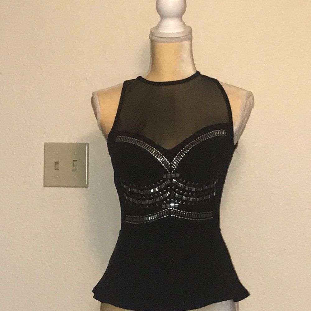 Bebe Black Blouse. - Picture 3 of 10
